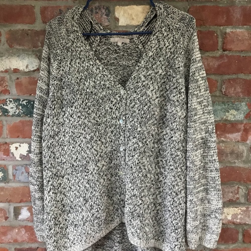 Joan Vass  Textured Knit Cardigan 1X